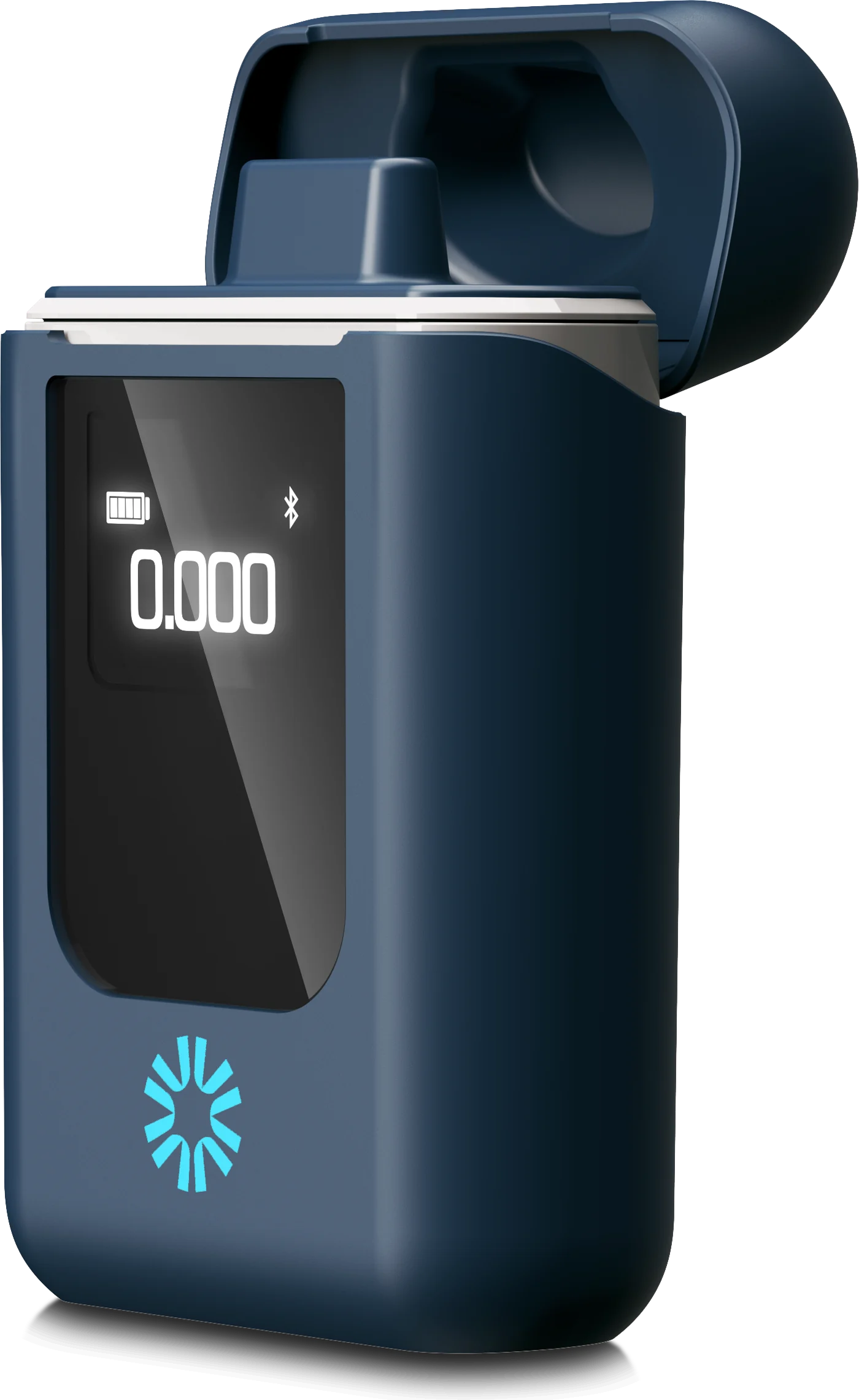 The Keepr breathalyzer, lid open